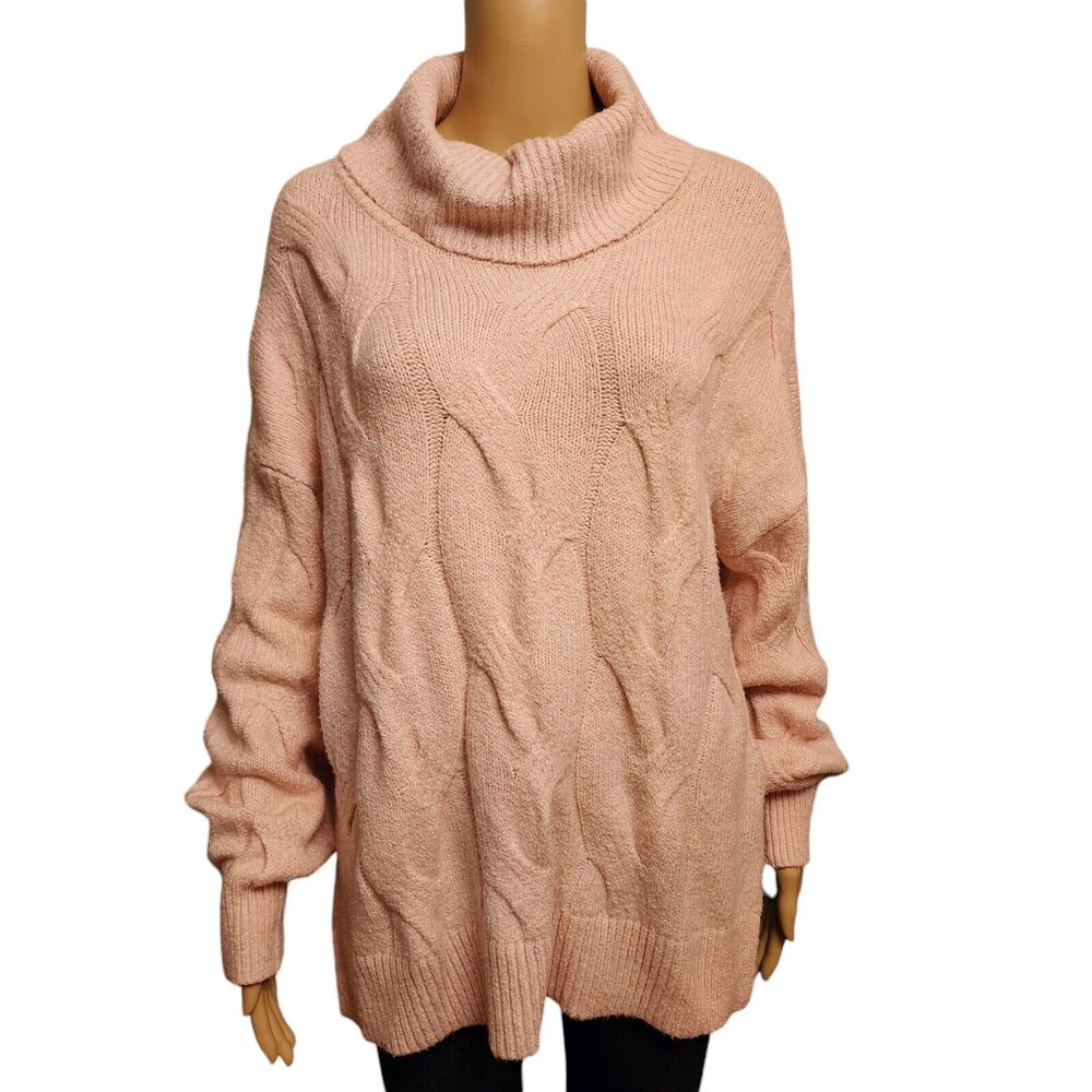 Cambridge Dry Goods Pink Turtleneck Sweater SZ L